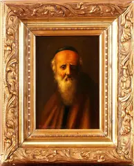 B. Kusecki '85, rabbijn, Kusecki '85, olieverf op paneel, rabbijn 16x24cm
