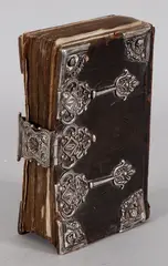 Zeldzaam kerkelijk gezangboek barok Anno 1744 Duitsland, zilver beslag, Met 12 barok gravures en