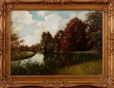 Frans Baaijens, Singraven, Frans Baaijens (1896 Enschede), olieverf op linnen, Singraven Dinkel 50x70cm
