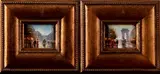Ongesigneerd 21e eeuw, pendant Parijs, Ongesigneerd 21e eeuw, olieverf op paneel, pendant Parijs 9x8cm