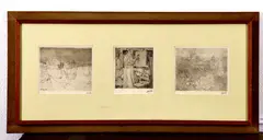 Drielui Toorop, litho's, 3x Jan Theodoor Toorop (1858 - 1928 Den Haag), etsen op papier, gedrukt door Vorst & Tas Amsterdam