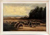 Jaap van Kregten, herder met schapen