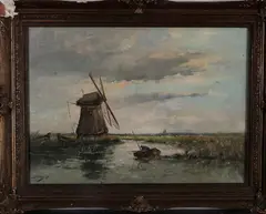 Gesigneerd J. Koegten, poldergezicht, Koegten, olieverf op linnen, poldergezicht, 50x70cm