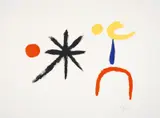La jeune fille au clair de la lune by Joan Miró, Farblithografie auf MARAIS PUR FIL (Wasserzeichen), sold Nov 2015