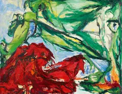 Jacqueline de Jong, "La bombe bouffe", Öl auf Leinwand