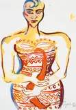 Elvira Bach, Ohne Titel (Selbst als Afrikanerin)