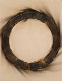 Bernard Aubertin, Dessin de feu circulaire, Mischtechnik (Bleistift, abgebrannte Streichhölzer, Ruß) auf Karton