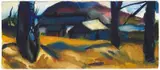 Curt Querner, Märztag, Gouache und Tusche auf Büttenkarton