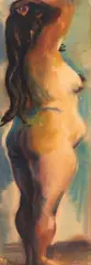 "nackte Bäuerin" by Curt Querner, Aquarell auf Büttenkarton, sold Nov 2015