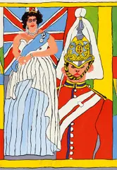 Josef Wittlich, Queen Elizabeth II, Gouache auf SCHOELLER DUREX (Trockenstempel)