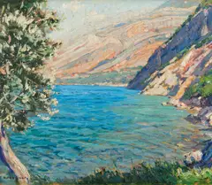 Hans Licht, Am Gardasee, Öl auf Karton