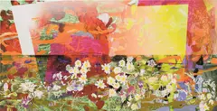 24_Hour_Lightning Dolls by Petra Cortright, 2015, digital painting on raw Belgian linen, sold Feb 2019