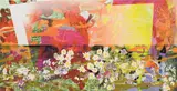 Petra Cortright, 24_Hour_Lightning Dolls, 2015, digital painting on raw Belgian linen