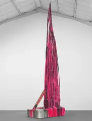Sterling Ruby, Monument Stalagmite/Pink Plague, 2010, PVC pipe, foam, urethane, wood, spray paint and Formica