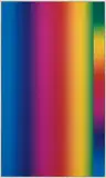 Cory Arcangel, Photoshop CS: 84 by 50 inches, 300 DPI, RGB, square pixels, default gradient "Spectrum", mousedown y=2000 x=1000, mouseup y=2000 x=14000; tool "Wand", select y=14000 x=8720, tolerance=40, contiguous= off; default gradient "Spectrum", mousedown y=24000 x=1