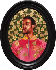Kehinde Wiley, Portrait of Garrett Gray, 2017, oil on panel, in artist's frame