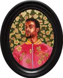 Kehinde Wiley, Portrait of Garrett Gray, 2017, oil on panel, in artist's frame