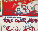 Rollover Mouse from the series Toy Paintings by Andy Warhol, 1983, synthetic polymer and silkscreen ink on canvas, sold Feb 2019