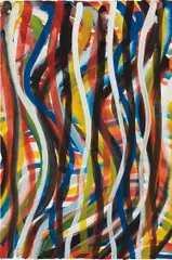 Wavy Vertical Brushstrokes by Sol LeWitt, 1994, gouache on paper, sold Feb 2019