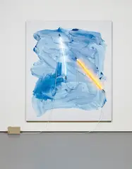 Mary Weatherford, Truxtun, 2012, Flashe and neon on linen