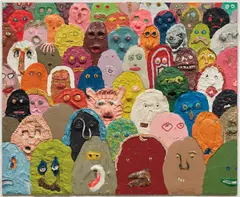 Gelitin, Untitled, 2009, Plasticine on panel