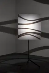 Shadow Lamp by Ólafur Elíasson, 2005, translucent acrylic glass, stainless steel, halogen bulb, motor and tripod, sold Feb 2019