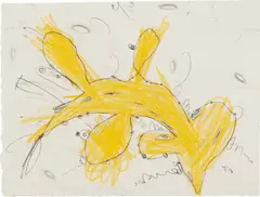 Untitled by Carroll Dunham, 1988, crayon and graphite on paper, sold Feb 2019