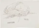Untitled (Raising a Hand to the Clouds...) by Raymond Pettibon, 1993, ink on paper, sold Feb 2019