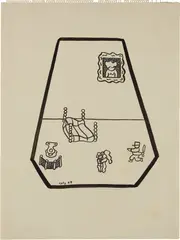Untitled by William Copley, 1964, ink on paper, sold Feb 2019