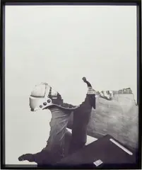 Self Portrait of You + Me (Bob Dylan 01) by Douglas Gordon, 2001, burnt gelatin silver print and ash on mirror, in artist's frame, sold Feb 2019