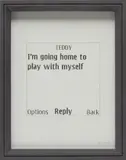 Adam McEwen, Untitled Text Msg (Teddy), 2008, graphite on graph paper, in artist's frame