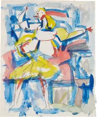Jack Tworkov, Study for Nausica, 1952, watercolor and graphite on paper