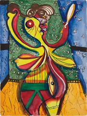 William Baziotes, Untitled, 1934-1936, watercolor and graphite on paper