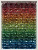 Lionel Estève, Sans Titre, 2012, acrylic paper and self-adhesive tablets, in artist's frame