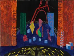 Study from Parade Triple Bill by David Hockney, 1980, oil on canvas, sold May 2019