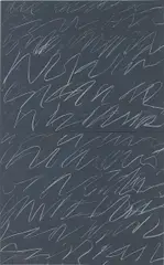 Cy Twombly, Untitled, 1970, oil and wax crayon on two joined sheets of paper