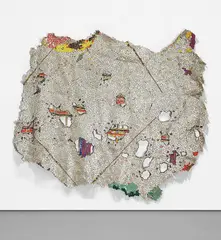 Alter Ego by El Anatsui, 2014, aluminum bottle caps and copper wire, sold May 2019