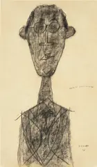 Jean Dubuffet, Jouhandeau innocent, charcoal on paper mounted on paper