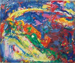 Pilgrim Heights View - Provincetown by Hans Hofmann, 1936, oil on board, sold May 2019