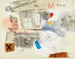 Robert Rauschenberg, Untitled, 1967, solvent transfer, gouache, graphite, tape and collage on paper