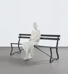 George Segal, Woman with Sunglasses on Bench, 1983, painted bronze on cast iron bench