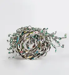 John Chamberlain, INCIDENTALLYNEUTERED, 2008, painted and chromed-plated steel
