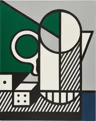 Roy Lichtenstein, Purist Painting with Dice, 1975, oil and Magna on canvas