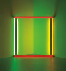 Dan Flavin, untitled (to Bob and Pat Rohm), 1969, red, green and yellow fluorescent light