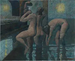 Trois Baigneuses by Armando Morales, 1993, oil and beeswax on canvas, sold May 2019