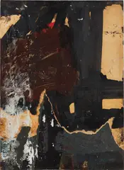 Black, White, Brown by Franz Kline, 1959-1960, oil, ink and paper collage mounted on board, offered May 2019