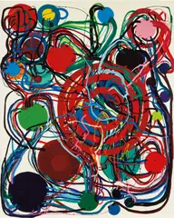 Atsuko Tanaka, 85-E, 1985, synthetic polymer paint on canvas