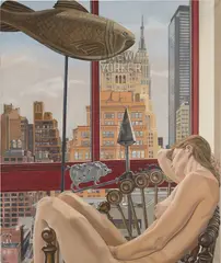 Philip Pearlstein, Model with Empire State Building, 1992, oil on canvas