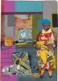 Romare Bearden, Mecklenburg Monday, 1982, graphite, watercolor, ink and paper collage on board