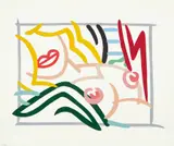 Tom Wesselmann, Study for Bedroom Blonde, Black and Green Pillows, 1986, pencil and Liquitex on Bristol board